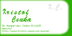 kristof csuka business card