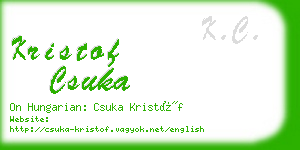 kristof csuka business card